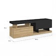 ID MARKET - Meuble TV 140 cm ANGULO 2 portes effet bois et noir - vignette