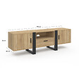 ID MARKET - Meuble TV 160 cm PHOENIX avec rangements bois et noir - vignette
