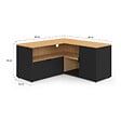 ID MARKET - Meuble TV 90 x 90 cm d'angle BALTAZAR façon hêtre et noir - vignette