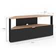ID MARKET - Meuble TV 100 cm d'angle ELI bois façon hêtre et noir - vignette