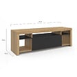 ID MARKET - Meuble TV 140 cm MALO bois et placard noir - vignette