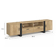 ID MARKET - Meuble TV 200 cm PHOENIX 2 portes 2 tiroirs bois et noir - vignette