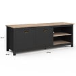 ID MARKET - Meuble TV 140 cm campagne ISIS bois et noir - vignette