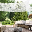 ID MARKET - Voile d'ombrage rectangulaire design ombrière camouflage 3x4 M blanc - vignette