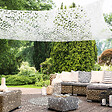 ID MARKET - Voile d'ombrage rectangulaire design ombrière camouflage 4x6 M blanc - vignette