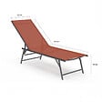 ID MARKET - Lot de 2 transats de jardin inclinables KAILUA en acier gris anthracite et toile terracotta - vignette