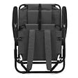 ID MARKET - Lot de 2 chaises de plage pliantes - fauteuils de jardin inclinables sac à dos gris anthracite et toile grise - vignette