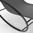 ID MARKET - Lot de 2 chaises longues - transat de jardin à bascule MALAWI gris anthracite et toile grise - vignette