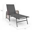 ID MARKET - Lot de 2 transats de jardin inclinables RIO en acier gris anthracite, cordage effet rotin avec accoudoirs et toile grise - vignette