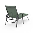 ID MARKET - Lot de 2 transats de jardin inclinables FIDJI en acier et toile vert olive - vignette