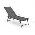 ID MARKET - Lot de 2 transats de jardin inclinables KAILUA en acier gris anthracite et toile grise - vignette