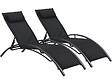 HABITAT ET JARDIN - Lot de 2 bains de soleil en aluminium Beauty "Phoenix" - Noir - vignette