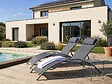 HABITAT ET JARDIN - Bain de soleil en aluminium "Beauty" - Phoenix - Gris foncé / Argenté - Lot de 2 - vignette