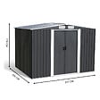 ID MARKET - Abri de jardin 5,3 M² gris en acier galvanisé avec base - vignette