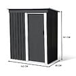 ID MARKET - Abri de jardin 1,3 m² gris en acier galvanisé - vignette