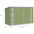 ID MARKET - Abri de jardin en métal vert olive verrouillable multi-rangement pour stockage vélos, outils, poubelles - vignette