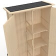 ID MARKET - Armoire de jardin en bois 90 x 50 x 160 cm avec toit incliné double porte et étagères - vignette