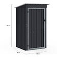 ID MARKET - Abri de jardin gris en acier galvanisé 100 x 95 x 160 cm avec toit incliné 1 porte - vignette