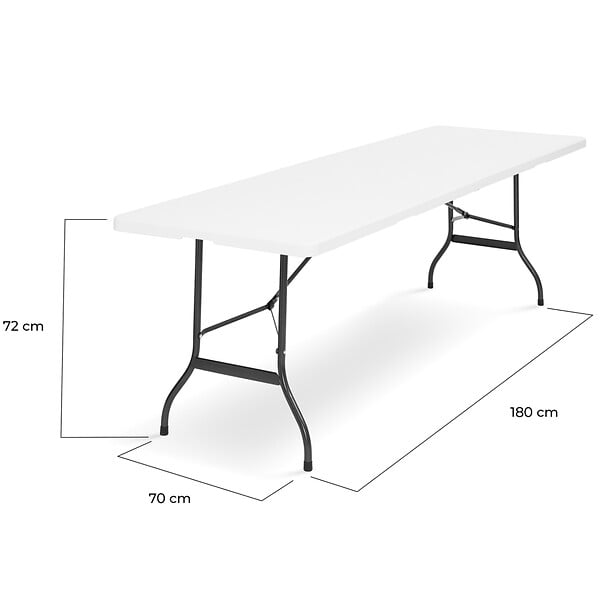 ID MARKET - Lot de 2 tables pliantes d'appoint portables 180 cm pour camping ou réception - large