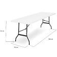 ID MARKET - Lot de 2 tables pliantes d'appoint portables 180 cm pour camping ou réception - vignette