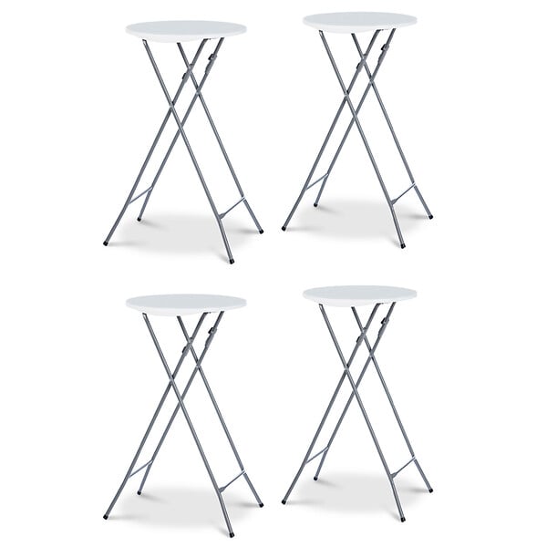 ID MARKET - Lot de 4 tables hautes pliantes 105 cm et 4 housses noires - large
