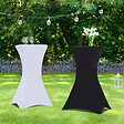ID MARKET - Lot de 2 housses noires pour table haute pliante 105 cm - vignette