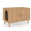 ID MARKET - Maison de toilette chat cache-litière JULIETTE avec doubles portes lattes tasseau bois coloris chêne - vignette
