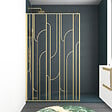 AURLANE - Paroi de douche à l'italienne 120x195cm Sérigraphie Art Déco Arrondie - Or Brossé - GATSBY - vignette