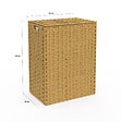 ID MARKET - Panier à linge 2 bacs effet rotin ALVIN tissu écru - vignette