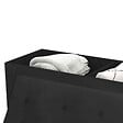 ID MARKET - Banc coffre rangement LOUIS pieds métal doré 100 cm velours noir - vignette