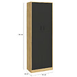ID MARKET - Armoire de bureau 190 cm multifonction MARIA bois et noir 2 portes 4 étagères - vignette