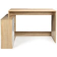 ID MARKET - Bureau d'angle en forme de L BOB avec portes façon hêtre et blanc - vignette