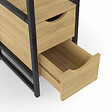 ID MARKET - Lot de 2 tables de chevet DETROIT 2 tiroirs et 1 niche bois et métal noir design industriel - vignette