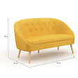 ID MARKET - Canapé banquette SONIA en velours jaune - vignette