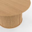 ID MARKET - Table basse ronde JULIETTE 70 cm lattes tasseau bois coloris chêne - vignette
