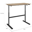 ID MARKET - Bureau droit JEANNE assis debout à manivelle hauteur réglable 70 - 120 cm bois façon hêtre et noir - vignette