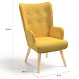 ID MARKET - Fauteuil scandinave IVAR en tissu jaune - vignette