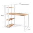 ID MARKET - Bureau bibliothèque DETROIT design industriel bois et métal blanc - vignette