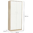 ID MARKET - Armoire de bureau 190 cm multifonction MARIA bois et blanc 2 portes 4 étagères - vignette