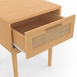 ID MARKET - Lot de 2 tables de chevet ROBERT 1 tiroir effet naturel cannage et bois - vignette