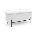 ID MARKET - Banc coffre rangement LOUIS pieds métal noir 100 cm tissu bouclette blanc - vignette