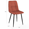 ID MARKET - Lot de 4 chaises MILA en velours terracotta pour salle à manger - vignette