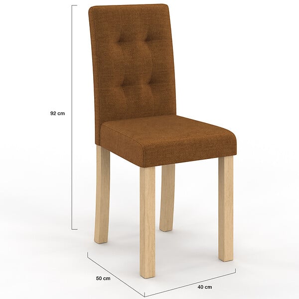 ID MARKET - Lot de 6 chaises POLGA capitonnées mix color taupe, beige et marron - large