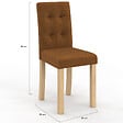 ID MARKET - Lot de 6 chaises POLGA capitonnées mix color taupe, beige et marron - vignette