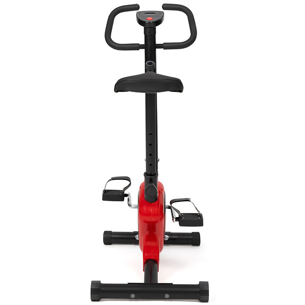 ID MARKET - Vélo d'appartement à résistance réglable, selle ajustable et écran LCD multifonction - large
