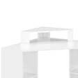 ID MARKET - Bureau d'angle HARRY blanc gain de place bureau informatique avec rangements - vignette