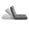 ID MARKET - Chaise de sol pliante GARANCE 5 positions en velours gris anthracite - vignette
