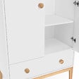 ID MARKET - Armoire enfant 2 portes JACOB avec tiroir blanc et bois - vignette