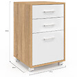 ID MARKET - Caisson de bureau JON support imprimante 3 tiroirs blanc et bois - vignette