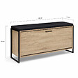 ID MARKET - Banc d'entrée chaussures 100 cm avec coussin LUIS design industriel - vignette